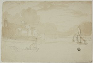 Puerto con barcos de pesca de Unknown artist