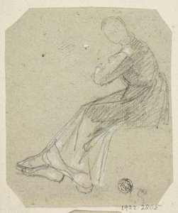 Mujer sentada de perfil de Unknown artist