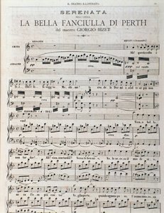 Página de partitura para La bella doncella de Perth, ópera de Georges Bizet