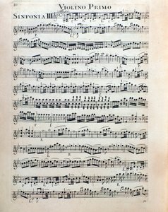 Página de la partitura para violín de la sinfonía n. 3 de Christian Cannabich de Unknown artist