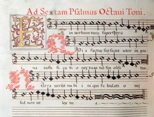 Página de partitura de una obra sacra de Giovanni Giacomo Gastoldi