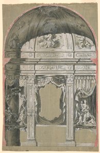 Capilla lateral, con figuras de Caridad, la Virgen y Santos de Unknown artist