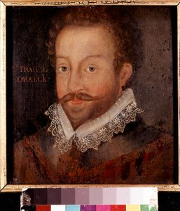 Sir Francis Drake, según un grabado atribuido a Jodocus Hondius, c.1583