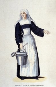Hermana de la Caridad de San Vicente de Paúl. Grabado de un álbum sobre órdenes religiosas, París