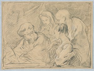 Boceto para una pintura de la Presentación de la Virgen de Unknown artist