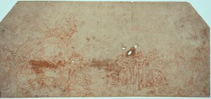 Boceto para el Juicio Final (anverso); Estudio de cabeza (reverso)