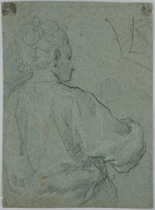 Boceto de una mujer vista desde atrás de Unknown artist