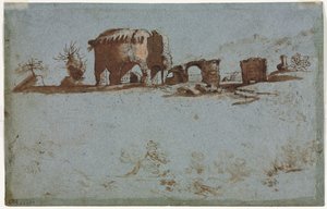 Pequeño grupo de ruinas romanas (verso)