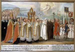 Traslado solemne de la reliquia de Santa Ana dada por Luis XIII y Ana de Austria como prenda perpetua de su piedad y afecto hacia este lugar, en el año 1640 - Ex-Voto de Sainte-Anne d