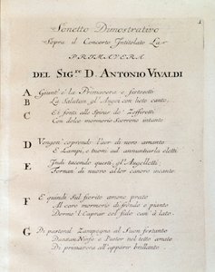 Soneto al comienzo de la Primavera (La primavera) concierto en Il cimento dell