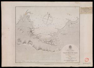 América del Sur, costa de Chile - Bahía de Valparaíso por los oficiales del HMS 