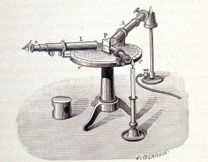 Espectroscopio Bunsen y Kirchoff - en “Física popular” por Emile Desbeaux, Flammarion de Unknown artist