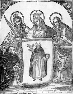 Santo Tomás de Aquino rodeado de santos de Unknown artist