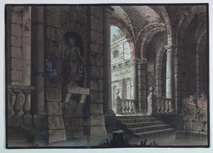 Diseño escénico, ruinas antiguas, interior de Unknown artist