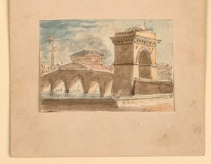 Diseño escénico, puente sobre el agua de Unknown artist