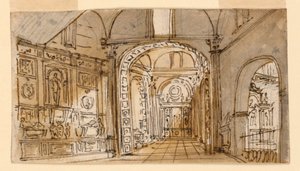 Diseño Escénico, Interior de una Iglesia de Unknown artist