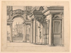 Diseño de escenario: Arquitectura del jardín del palacio