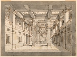 Diseño de escenario, interior de palacio de Unknown artist