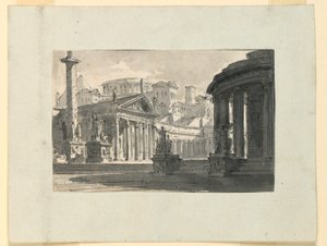 Diseño escénico, vista de la ciudad antigua de Unknown artist