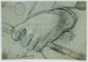 Estudio: Una mano izquierda llevando un palo de Unknown artist