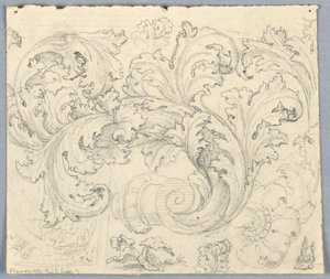 Estudio para ornamento de acanto rizado de Unknown artist