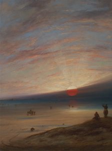 Puesta de sol en la playa de Sark de Unknown artist