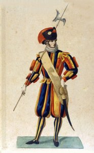 Guardia suiza de la Ciudad del Vaticano en pequeño uniforme de Unknown artist