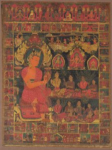 Thangka with Bejeweled Buddha Preaching de Unknown artist