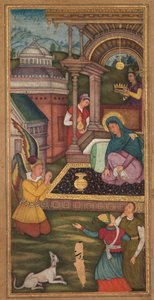 La Anunciación, desde un Espejo de Santidad (Mir’at al-quds) del Padre Jerome Xavier