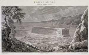 El Arca de Noé bajo el Diluvio - grabado por Fortier y Bovinet de Unknown artist