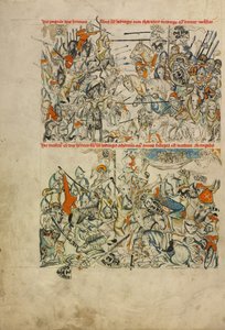La batalla de Liegnitz; la decapitación de Heinrich y su alma llevada por los ángeles al cielo