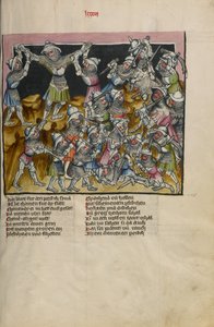 La batalla de los amalecitas; Moisés levanta los brazos en oración de Unknown artist