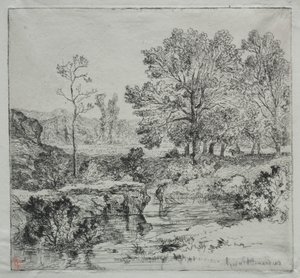 El borde del bosque. El pescador de camarones de Unknown artist