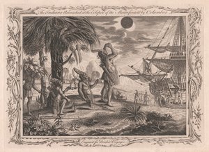 Los indios asombrados por el eclipse de luna predicho por Colón