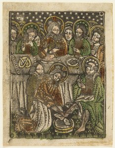 La última cena y Cristo lavando los pies de los apóstoles de Unknown artist