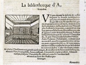 La Biblioteca de Alejandría - en “Cosmografía Universal” de Unknown artist