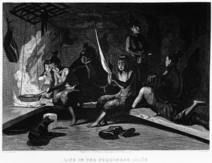 La vida de los esquimales en un iglú - Elisha Kent Kane, Exploración Ártica en los años 1853 - 1855, Filadelfia, Childs y Peterson de Unknown artist
