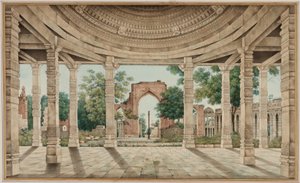 La Mezquita de Delhi y el Pilar de Hierro de Unknown artist