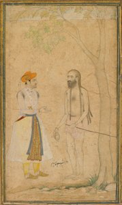 El Príncipe Mughal Parvez y un Hombre Santo de Unknown artist