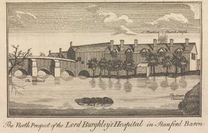 La Perspectiva Norte del Hospital de Lord Burghley en Stanford Baron; página 49 (Volumen Uno) de Unknown artist