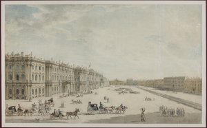 La Plaza del Palacio en San Petersburgo de Unknown artist