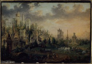 El cementerio del Père-Lachaise, hoy en el distrito 20, en 1835 (pintura) de Unknown artist