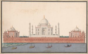 El Taj Mahal desde el río de Unknown artist