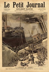 El acorazado Victoria se hunde frente a la costa siria, embestido por el barco Camperdown. Grabado en "Le petit journal" 8/07/1893. Colección Selva de Unknown artist