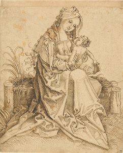 La Virgen y el Niño en un banco de hierba de Unknown artist