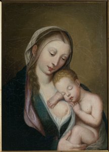 La Virgen y el Niño durmiendo en su hombro de Unknown artist