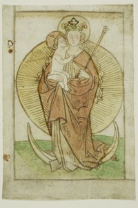 La Virgen y el Niño con corona y cetro sobre una media luna de Unknown artist
