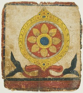 La Rueda de la Ley (Dharmachakra), de un Juego de Cartas de Iniciación (Tsakali) de Unknown artist