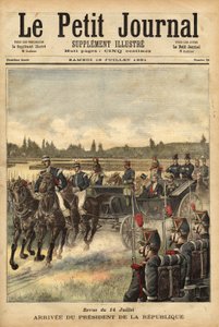 La llegada del presidente de la república francesa Sadi Carnot (1837-1894), en la llanura del Bois de Boulogne, con motivo de la revista del 14 de julio