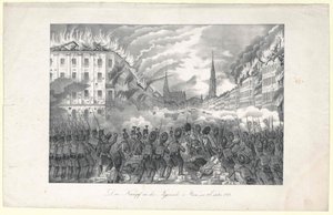 El combate en el Jaegerzeile a Viena